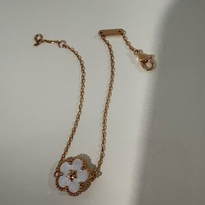 Flower Bracelet - Real 925 Silver. Rose Gold.